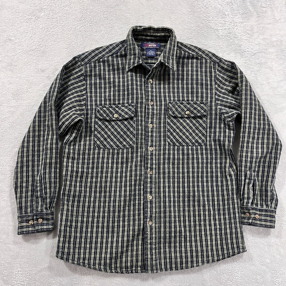 Five Brother Flannel Shirt Men's XLT Tall Button Up Plaid Long‎ Sleeve Western